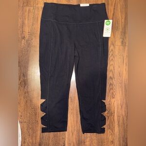 GAIAM Black Leggings with Side Cutouts